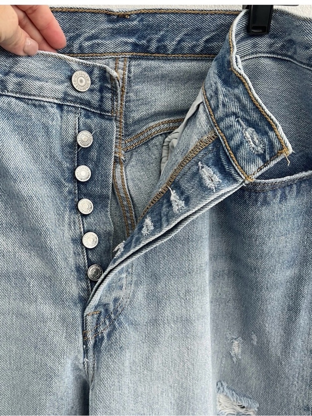 Levi's 501 denim
button fly Jeans side split Straight leg size 32 × 30 Revolve